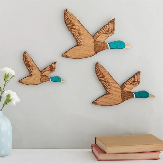 Wooden Flying Ducks Wall Art